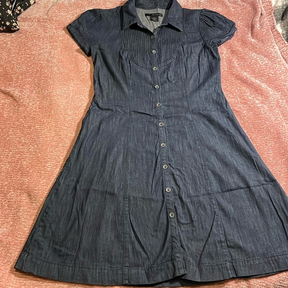 Calvin Klein button front denim minidress